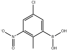 5-Chloro-2-methyl-3-nitrophenylboronic acid 化学構造式