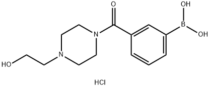 3-[4-(2-羟基乙基)-1-哌啶基羰基]苯硼酸盐酸盐,957060-95-6,结构式