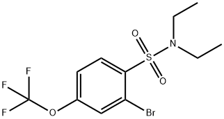 2-ブロモ-N,N-ジエチル-4-(トリフルオロメトキシ)ベンゼンスルホンアミド 化学構造式