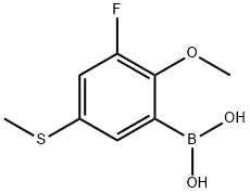 3-Fluoro-2-methoxy-5-(methylthio)benzeneboronic acid Structure