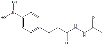 4-(3-(2-アセチルヒドラジル)-3-オキソプロピル)フェニルボロン酸 化学構造式