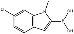 6-氯-1-甲基吲哚-2-硼酸, 957066-11-4, 结构式