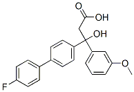 4-Biphenylhydracrylic acid, 4'-fluoro-beta-(m-methoxyphenyl)-, DL- Structure