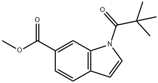N-BOC-1H-インドール-6-カルボン酸メチルエステル 化学構造式