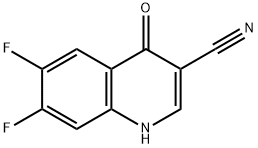 6,7-difluoro-4-oxo-1,4-dihydroquinoline-3-carbonitrile 化学構造式