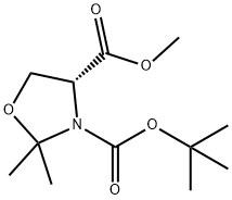 (R)-(-)-3-BOC-4-甲氧羰基-2,2-二甲基-1,3-恶唑烷 结构式