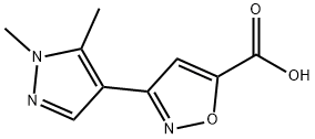 3-(1,5-dimethyl-1H-pyrazol-4-yl)isoxazole-5-carboxylic acid(SALTDATA: FREE) Structure
