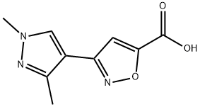 3-(1,3-二甲基-1H-吡唑-4-基)-异恶唑-5-羧酸, 957484-20-7, 结构式