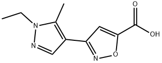 3-(1-乙基-5-甲基-1H-吡唑-4-基)-异恶唑-5-羧酸, 957487-33-1, 结构式