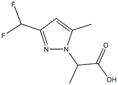 2-[3-(DIFLUOROMETHYL)-5-METHYL-1H-PYRAZOL-1-YL]PROPANOIC ACID Structure