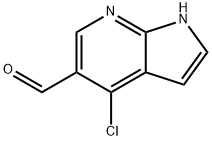 4-クロロ-1H-ピロロ[2,3-B]ピリジン-5-カルブアルデヒド 化学構造式
