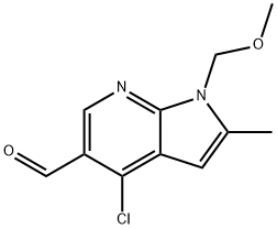 4-chloro-1-(methoxymethyl)-2-methyl-1H-pyrrolo[2,3-b]pyridine-5-carbaldehyde 化学構造式