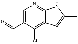 4-chloro-2-methyl-1H-pyrrolo[2,3-b]pyridine-5-carbaldehyde Struktur