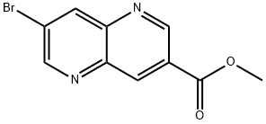 methyl 7-bromo-1,5-naphthyridine-3-carboxylate 化学構造式