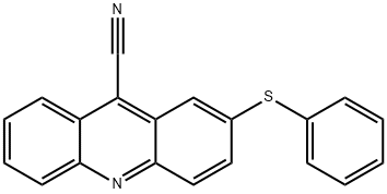 2-(フェニルチオ)アクリジン-9-カルボニトリル 化学構造式