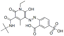 Benzoic  acid,  2-[2-[5-[[(1,1-dimethylethyl)amino]carbonyl]-1-ethyl-1,6-dihydro-2-hydroxy-4-methyl-6-oxo-3-pyridinyl]diazenyl]-5-sulfo- 化学構造式