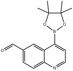 6-QUINOLINECARBOXALDEHYDE, 4-(4,4,5,5-TETRAMETHYL-1,3,2-DIOXABOROLAN-2-YL)- 化学構造式