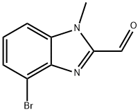 4-bromo-1-methyl-1H-benzo[d]imidazole-2-carbaldehyde 化学構造式