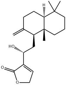 12-Hydroxy-8(17),13-labdadien-16,15-olide 化学構造式