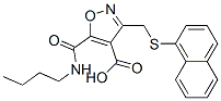 4-Isoxazolecarboxylic  acid,  5-[(butylamino)carbonyl]-3-[(1-naphthalenylthio)methyl]- 化学構造式