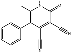 3,4-Pyridinedicarbonitrile,  1,2-dihydro-6-methyl-2-oxo-5-phenyl- 化学構造式