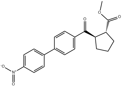 (1R,2R)-Methyl 2-(4'-nitrobiphenylcarbonyl)cyclopentanecarboxylate Struktur