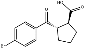 (1S,2S)-2-(4-Bromobenzoyl)cyclopentanecarboxylic acid 化学構造式