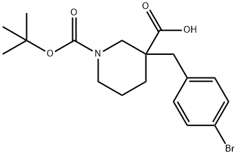1-N-BOC-3-(4-BROMOBENZYL) PIPERIDINE-3-CARBOXYLIC ACID 化学構造式