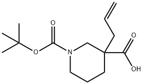 1,3-Piperidinedicarboxylic acid, 3-(2-propen-1-yl)-, 1-(1,1-dimethylethyl) ester 化学構造式