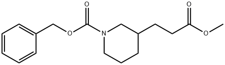 3-Piperidinepropanoic acid, 1-[(phenylMethoxy)carbonyl]-, Methyl ester 化学構造式