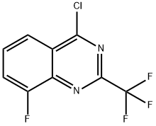 4-クロロ-8-フルオロ-2-(トリフルオロメチル)キナゾリン 化学構造式
