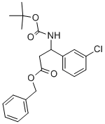 3-N-BOC-AMINO-3-(3-CHLOROPHENYL)PROPIONIC ACID BENZYL ESTER 化学構造式