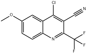 4-Chloro-6-methoxy-2-(trifluoromethyl)quinoline-3-carbonitrile Struktur