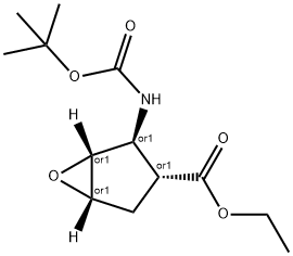 ETHYL (1R*,2R*,3R*,5R*)-2-(TERT-BUTOXYCARBONYLAMINO)-6-OXA-BICYCLO[3.1.0]HEXANE-3-CARBOXYLATE 化学構造式