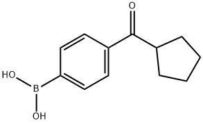 4-(シクロペンタンカルボニル)フェニルボロン酸 化学構造式