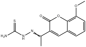 Hydrazinecarbothioamide,  2-[1-(8-methoxy-2-oxo-2H-1-benzopyran-3-yl)ethylidene]- 结构式