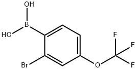 2-ブロモ-4-(トリフルオロメトキシ)フェニルボロン酸 化学構造式