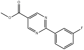 2-(3-Fluorophenyl)pyrimidine-5-carboxylic acid methyl ester 化学構造式