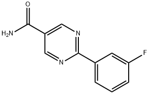 2-(3-Fluoro-phenyl)-pyrimidine-5-carboxylic acid amide 化学構造式