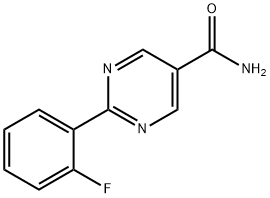 2-(2-Fluoro-phenyl)-pyrimidine-5-carboxylic acid amide 化学構造式