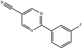 2-(3-Fluoro-phenyl)-pyrimidine-5-carbonitrile 结构式