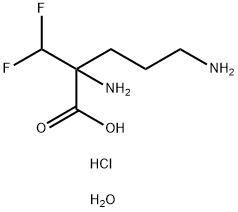 Eflornithine hydrochloride hydrate Structure