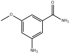 3-アミノ-5-メトキシベンズアミド 化学構造式