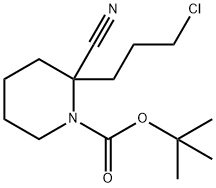 1-Piperidinecarboxylic acid, 2-(3-chloropropyl)-2-cyano-, 1,1-diMethylethyl ester 化学構造式