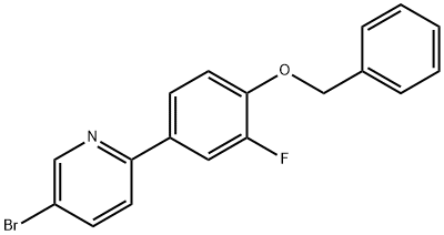 5-BROMO-2-{3-FLUORO-4-[(PHENYLMETHYL)OXY]PHENYL}PYRIDINE, 960300-05-4, 结构式