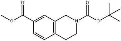 2-BOC-1,2,3,4-テトラヒドロ-イソキノリン-7-カルボン酸メチル 化学構造式