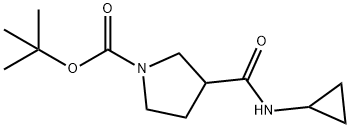 1-Pyrrolidinecarboxylic acid, 3-[(cyclopropylamino)carbonyl]-, 1,1-dimethylethyl ester Struktur
