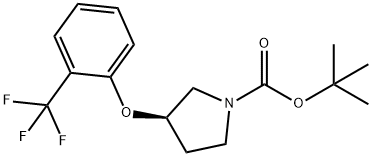 (R)-tert-Butyl 3-(2-(trifluoromethyl)phenoxy)pyrrolidine-1-carboxylate 化学構造式