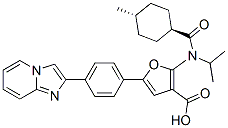 3-Furancarboxylic  acid,  5-(4-imidazo[1,2-a]pyridin-2-ylphenyl)-2-[[(trans-4-methylcyclohexyl)carbonyl](1-methylethyl)amino]-,960521-41-9,结构式