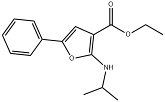 3-Furancarboxylic  acid,  2-[(1-methylethyl)amino]-5-phenyl-,  ethyl  ester 化学構造式